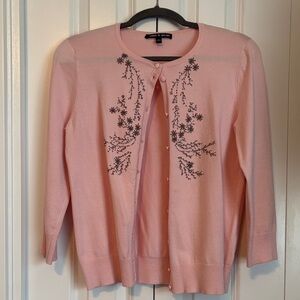 Chic Pink Floral Cardigan by